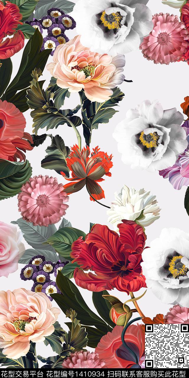 女装满版散花数码印花华亿平台下载（图片编号: 1410934） - 瓦栏（Walan）