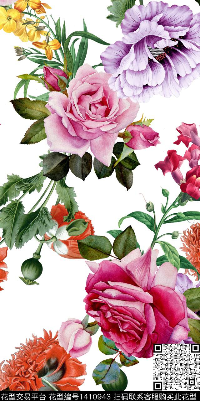 女装满版散花数码印花华亿平台下载（图片编号: 1410943） - 瓦栏（Walan）