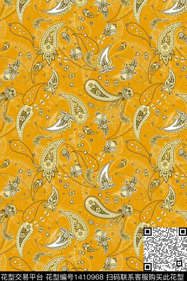 佩斯利大牌风中国风传统印花华亿平台下载（图片编号: 1410968） - 瓦栏（Walan）