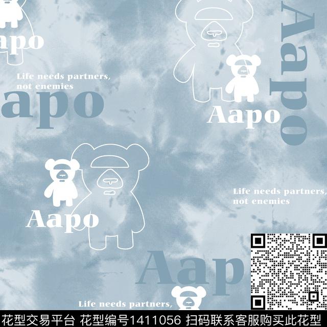 涂鸦字母扎染华亿平台传统印花华亿平台下载（图片编号: 1411056） - 瓦栏（Walan）