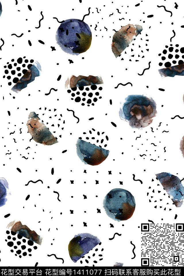 大牌风手绘休闲风数码印花华亿平台下载（图片编号: 1411077） - 瓦栏（Walan）