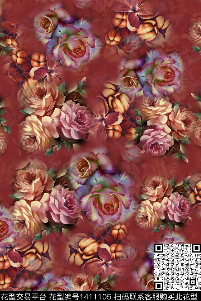 连衣裙香云纱中国风传统印花华亿平台下载（图片编号: 1411105） - 瓦栏（Walan）