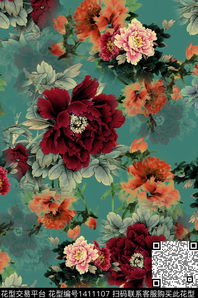 连衣裙香云纱中国风传统印花华亿平台下载（图片编号: 1411107） - 瓦栏（Walan）