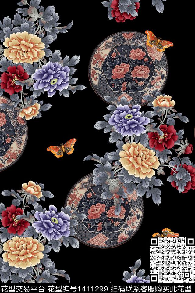 香云纱大牌风真丝数码印花华亿平台下载（图片编号: 1411299） - 瓦栏（Walan）