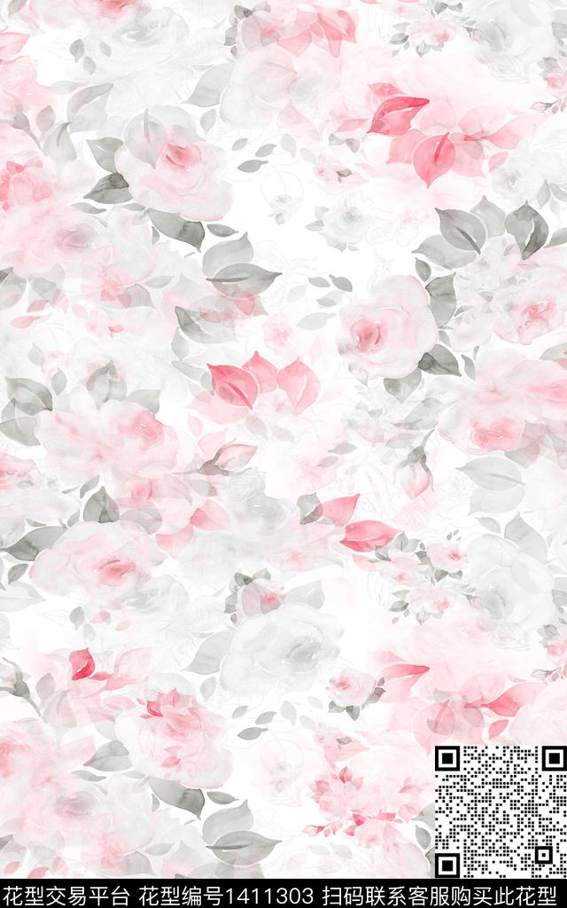 肌理绿植树叶大牌风数码印花华亿平台下载（图片编号: 1411303） - 瓦栏（Walan）