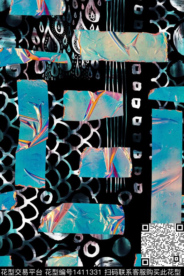 迷彩抽象男装格子数码印花华亿平台下载（图片编号: 1411331） - 瓦栏（Walan）