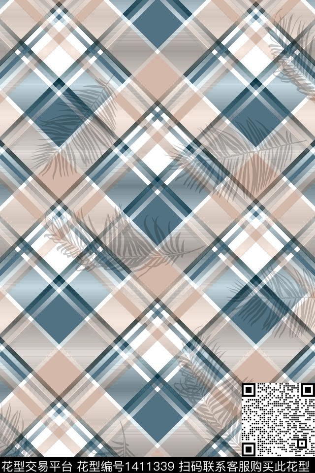 字母格子迷彩数码印花华亿平台下载（图片编号: 1411339） - 瓦栏（Walan）