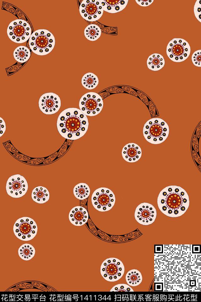 线条几何纹理数码印花华亿平台下载（图片编号: 1411344） - 瓦栏（Walan）