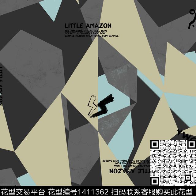 几何字母男装传统印花华亿平台下载（图片编号: 1411362） - 瓦栏（Walan）