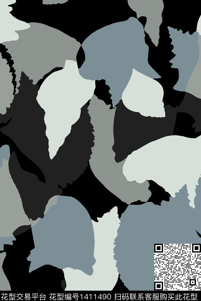 纸印花几何男装满版花传统印花华亿平台下载（图片编号: 1411490） - 瓦栏（Walan）