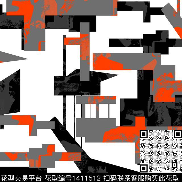 纸印花几何男装满版花传统印花华亿平台下载（图片编号: 1411512） - 瓦栏（Walan）