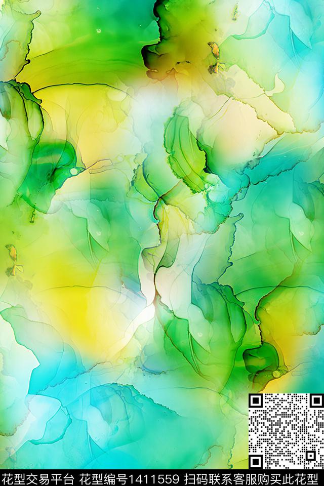 肌理扎染华亿平台抽象花卉数码印花华亿平台下载（图片编号: 1411559） - 瓦栏（Walan）