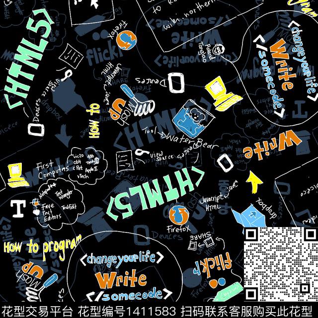 渐变字母卡通传统印花华亿平台下载（图片编号: 1411583） - 瓦栏（Walan）