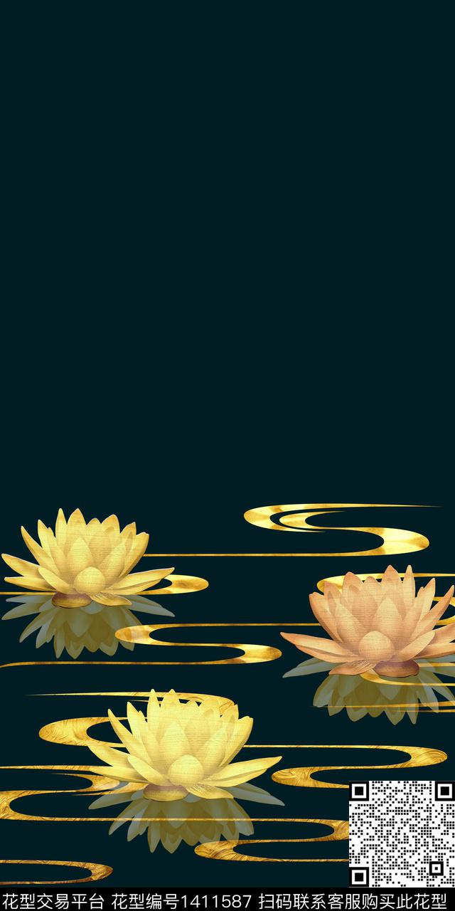 花卉香云纱洋阳--定位数码印花华亿平台下载（图片编号: 1411587） - 瓦栏（Walan）