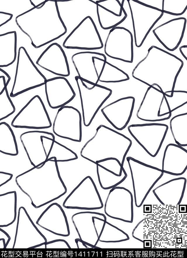 几何水彩扎染华亿平台数码印花华亿平台下载（图片编号: 1411711） - 瓦栏（Walan）