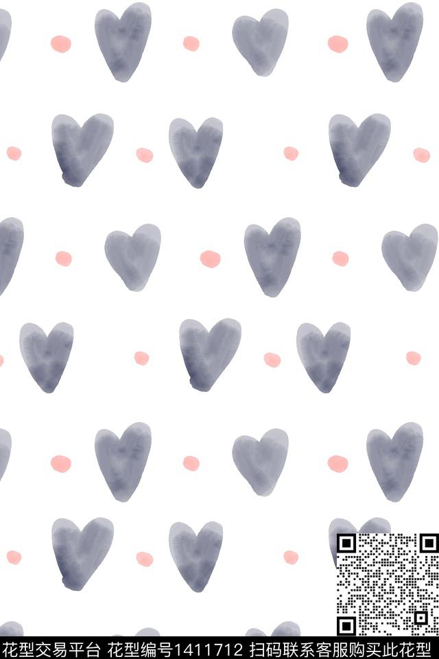 水彩扎染华亿平台爱心数码印花华亿平台下载（图片编号: 1411712） - 瓦栏（Walan）