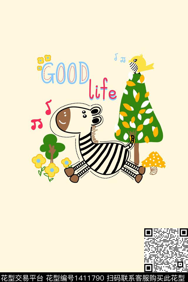 定位花斑马童装数码印花华亿平台下载（图片编号: 1411790） - 瓦栏（Walan）