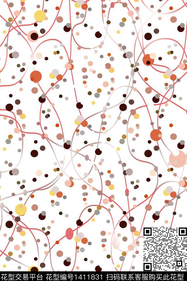 炫彩几何大牌风数码印花华亿平台下载（图片编号: 1411831） - 瓦栏（Walan）