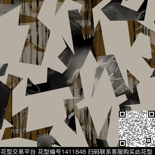 纸印花几何男装满版花传统印花华亿平台下载（图片编号: 1411848） - 瓦栏（Walan）