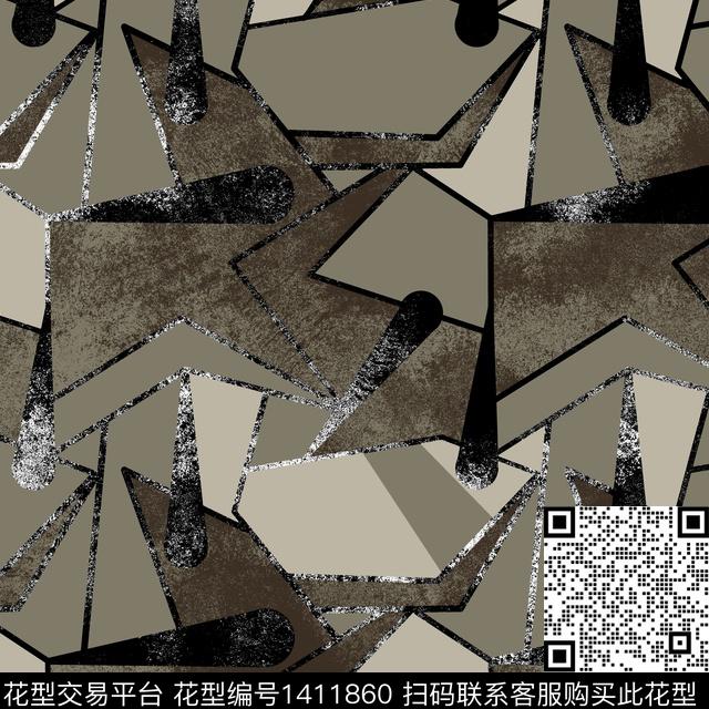 纸印花几何男装满版花传统印花华亿平台下载（图片编号: 1411860） - 瓦栏（Walan）