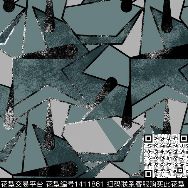 纸印花几何男装满版花传统印花华亿平台下载（图片编号: 1411861） - 瓦栏（Walan）