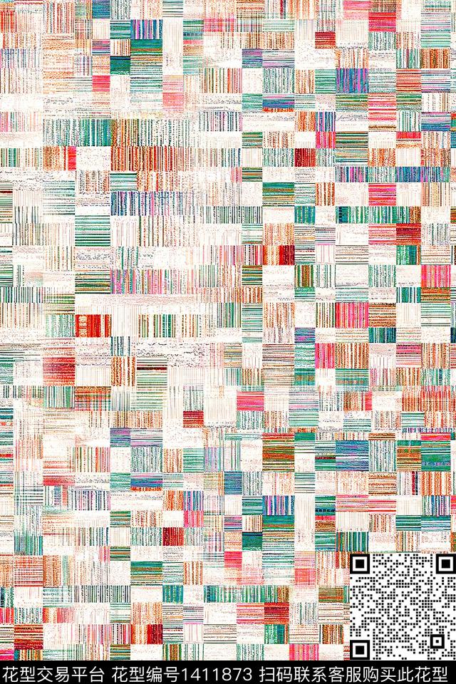 几何肌理抽象数码印花华亿平台下载（图片编号: 1411873） - 瓦栏（Walan）
