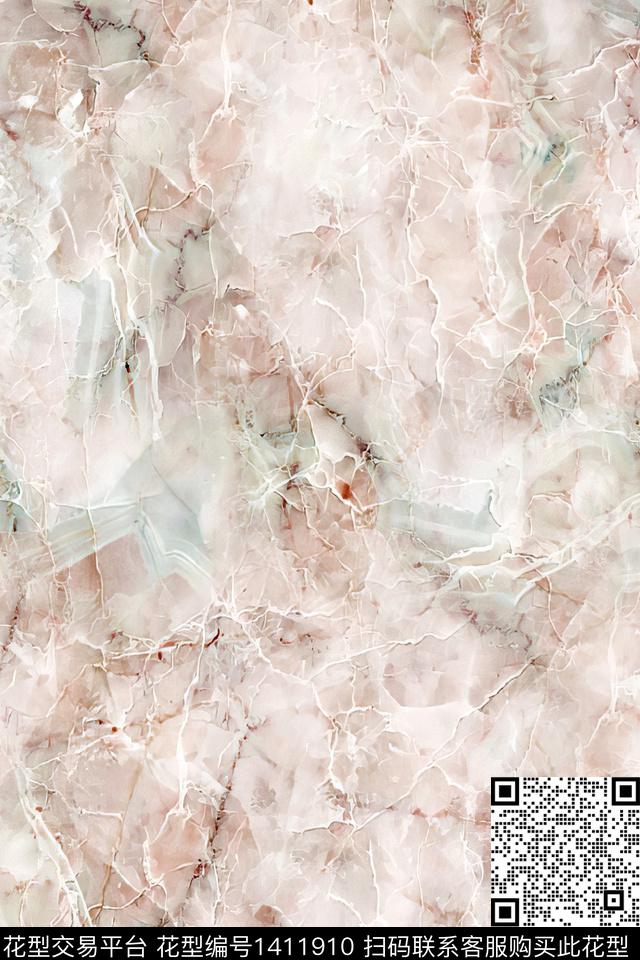 肌理水彩抽象花卉数码印花华亿平台下载（图片编号: 1411910） - 瓦栏（Walan）