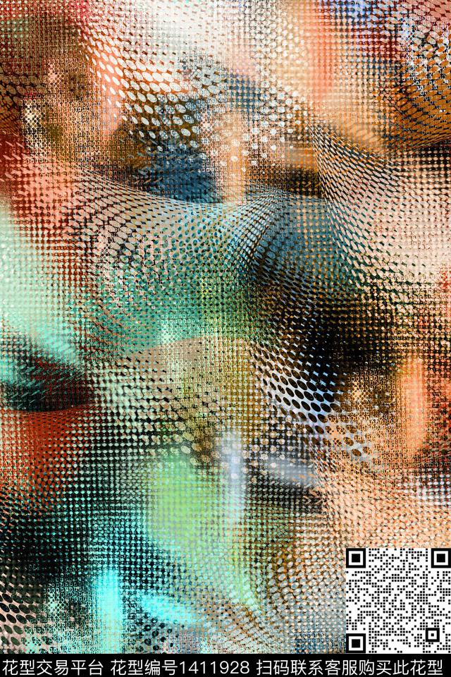 抽象男装家居服户外数码印花华亿平台下载（图片编号: 1411928） - 瓦栏（Walan）