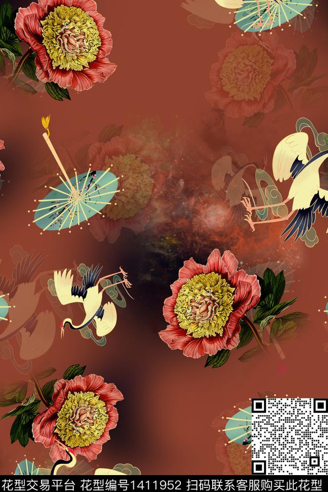 连衣裙香云纱中国风传统印花华亿平台下载（图片编号: 1411952） - 瓦栏（Walan）