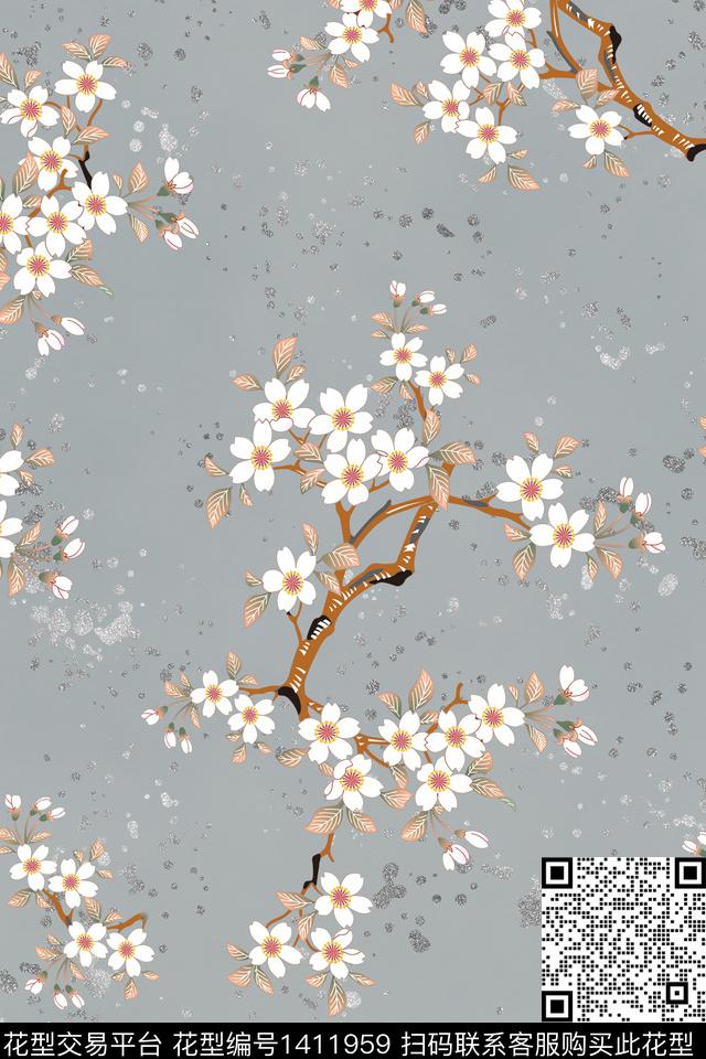 旗袍香云纱真丝数码印花华亿平台下载（图片编号: 1411959） - 瓦栏（Walan）