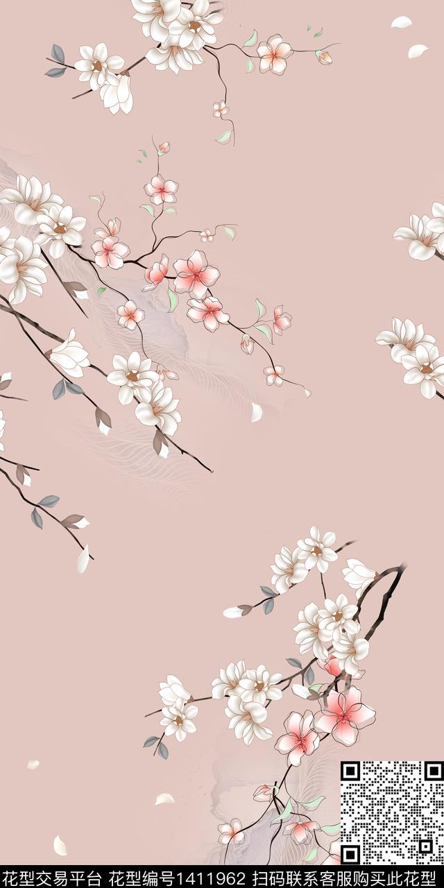 旗袍香云纱真丝数码印花华亿平台下载（图片编号: 1411962） - 瓦栏（Walan）