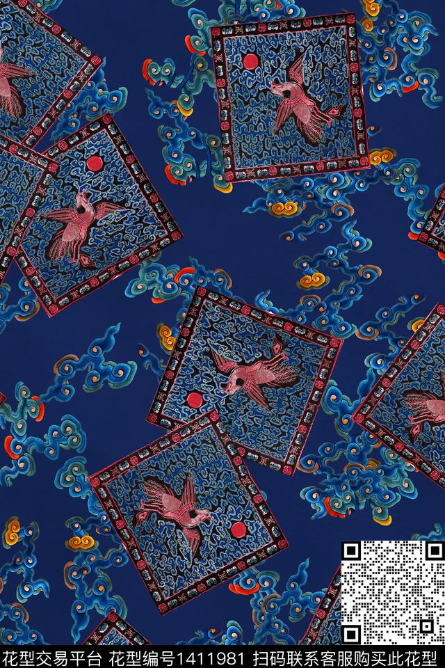 香云纱真丝中国风数码印花华亿平台下载（图片编号: 1411981） - 瓦栏（Walan）