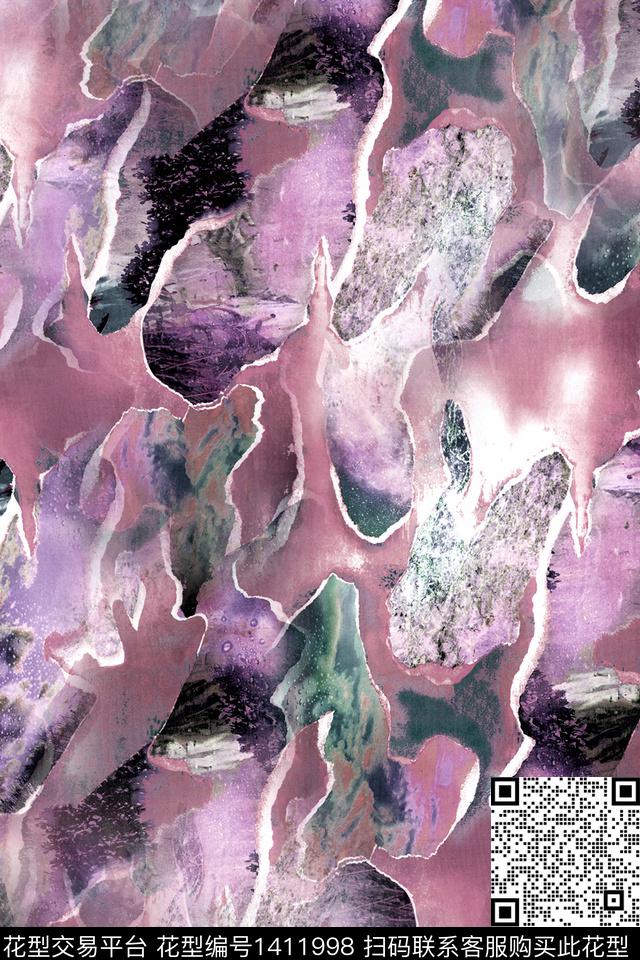 肌理真丝数码印花华亿平台下载（图片编号: 1411998） - 瓦栏（Walan）