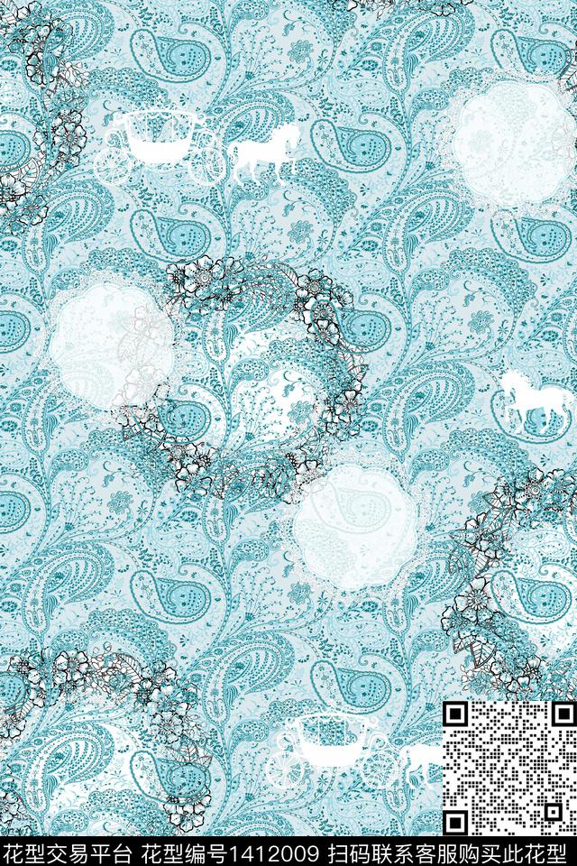 大牌风真丝佩斯利数码印花华亿平台下载（图片编号: 1412009） - 瓦栏（Walan）