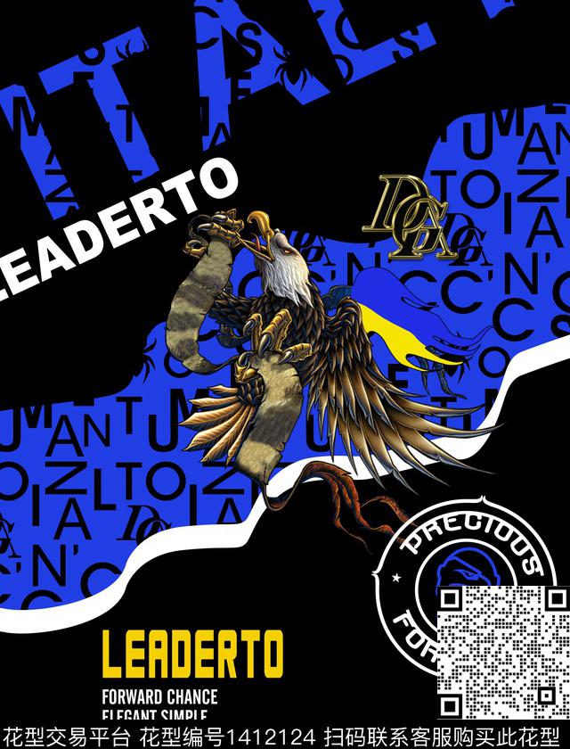 定位花扎染华亿平台动物数码印花华亿平台下载（图片编号: 1412124） - 瓦栏（Walan）