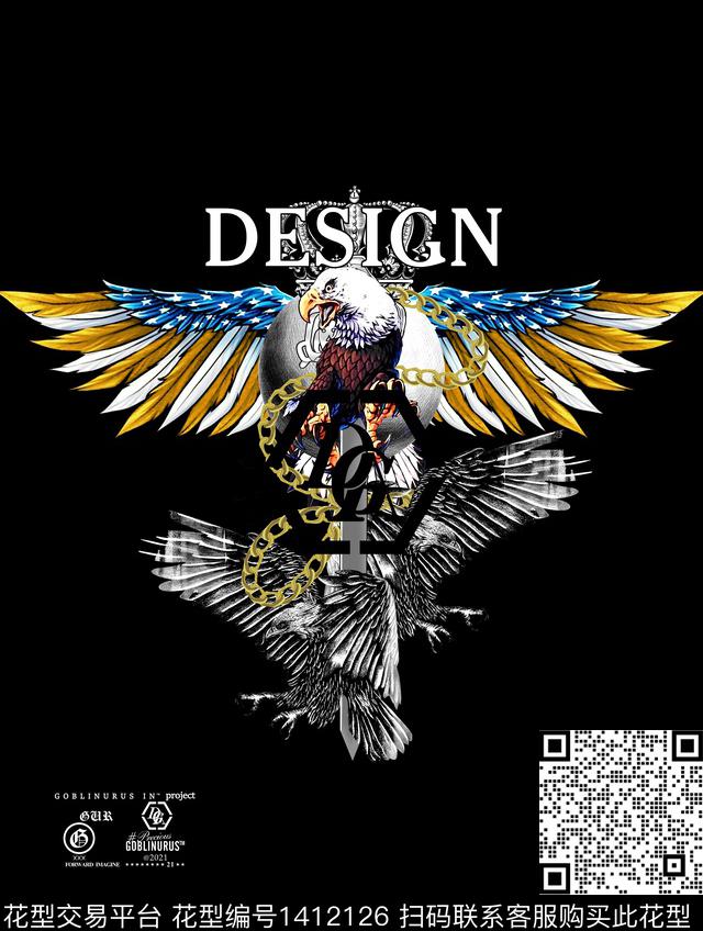 定位花字母大牌风数码印花华亿平台下载（图片编号: 1412126） - 瓦栏（Walan）