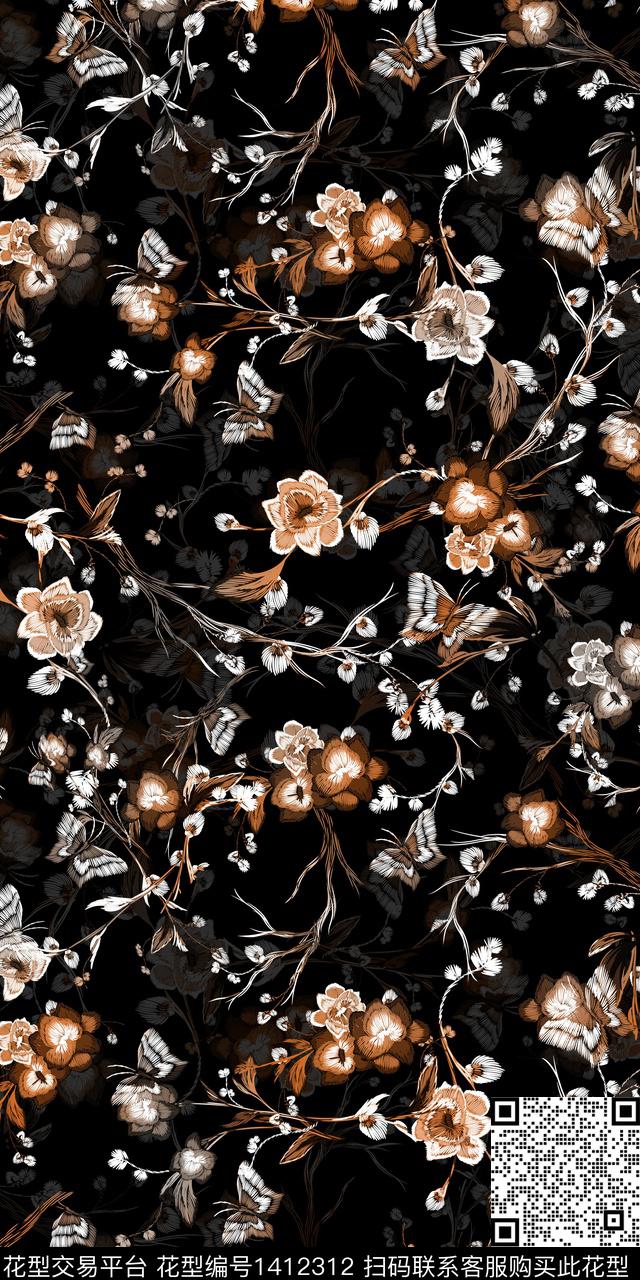 简约大牌风中国风数码印花华亿平台下载（图片编号: 1412312） - 瓦栏（Walan）