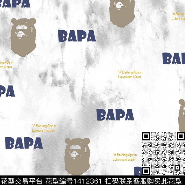 字母男装卡通传统印花华亿平台下载（图片编号: 1412361） - 瓦栏（Walan）