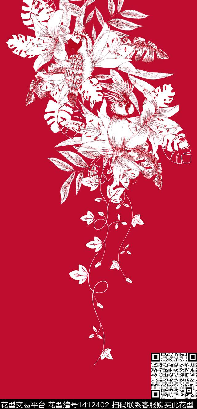 ALEXANDERMcQueen大牌风玫瑰花数码印花华亿平台下载（图片编号: 1412402） - 瓦栏（Walan）