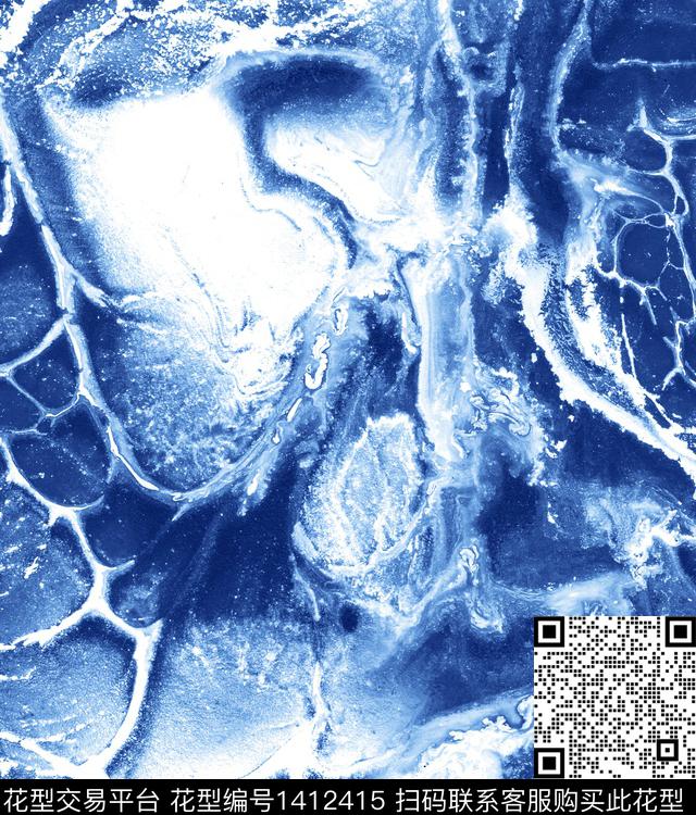 大牌风抽象手绘肌理纹数码印花华亿平台下载（图片编号: 1412415） - 瓦栏（Walan）