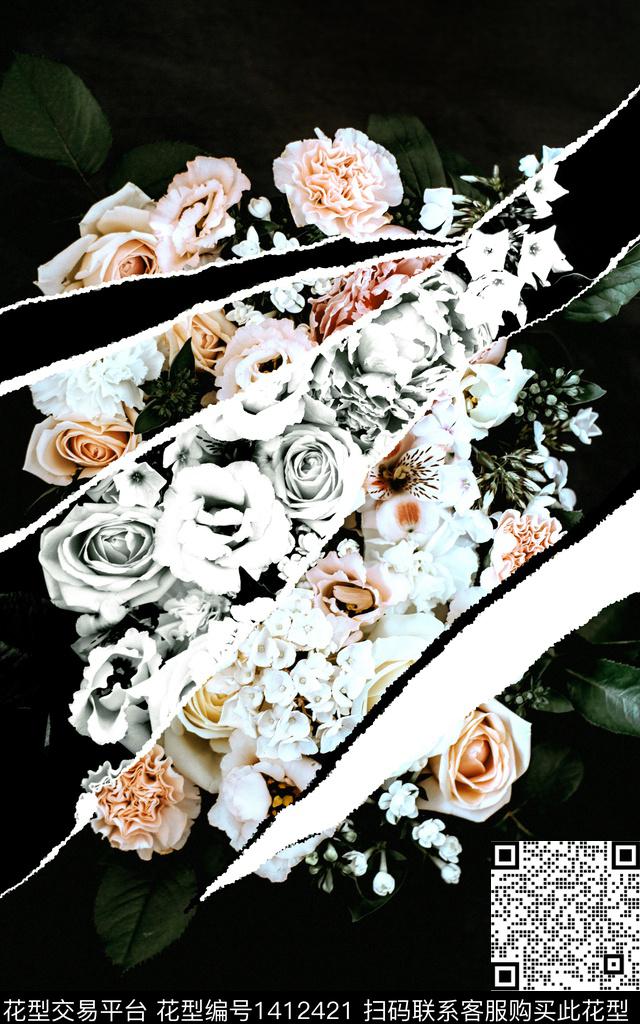 ALEXANDERMcQueen大牌风玫瑰花数码印花华亿平台下载（图片编号: 1412421） - 瓦栏（Walan）