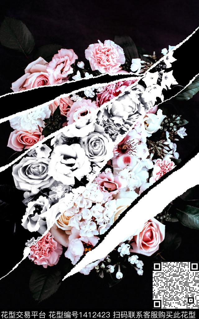 ALEXANDERMcQueen大牌风玫瑰花数码印花华亿平台下载（图片编号: 1412423） - 瓦栏（Walan）