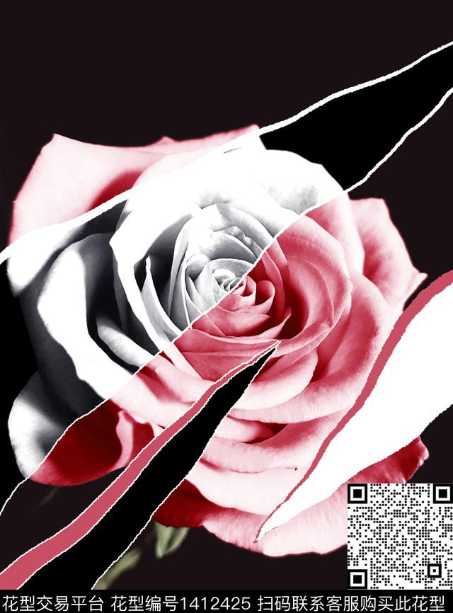 ALEXANDERMcQueen大牌风玫瑰花数码印花华亿平台下载（图片编号: 1412425） - 瓦栏（Walan）