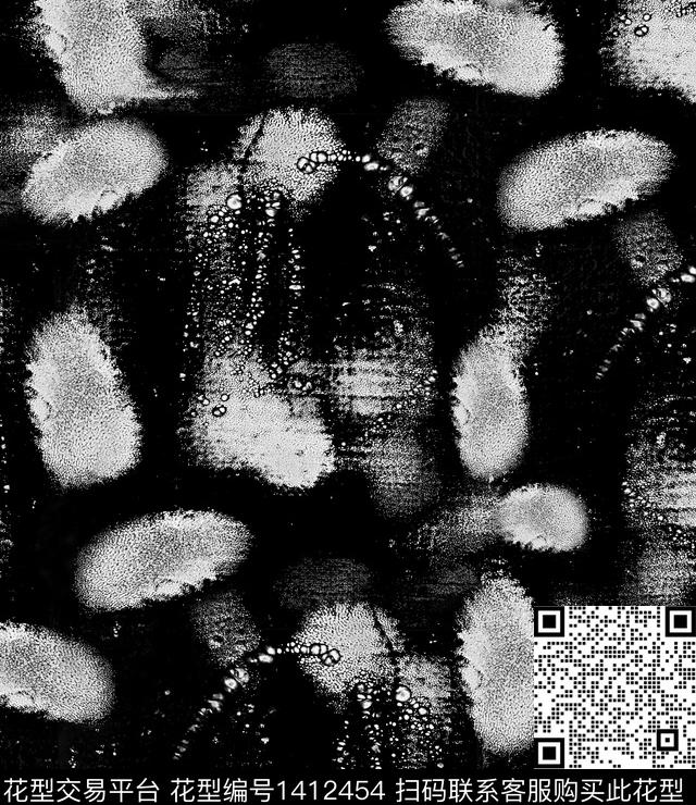 大牌风抽象手绘肌理纹数码印花华亿平台下载（图片编号: 1412454） - 瓦栏（Walan）