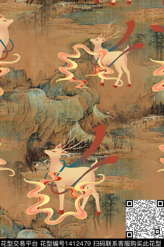 连衣裙香云纱中国风传统印花华亿平台下载（图片编号: 1412479） - 瓦栏（Walan）