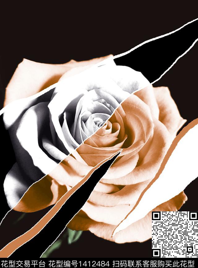 ALEXANDERMcQueen大牌风玫瑰花数码印花华亿平台下载（图片编号: 1412484） - 瓦栏（Walan）