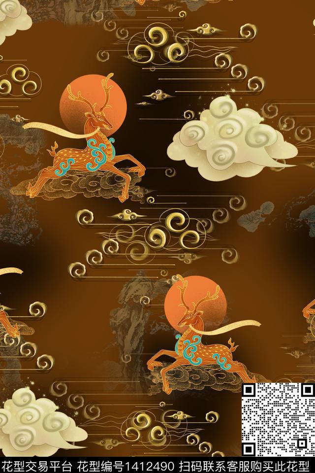 连衣裙香云纱中国风传统印花华亿平台下载（图片编号: 1412490） - 瓦栏（Walan）