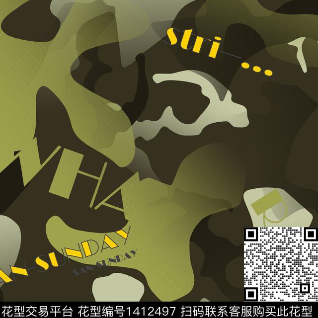 纸印花几何男装满版花传统印花华亿平台下载（图片编号: 1412497） - 瓦栏（Walan）