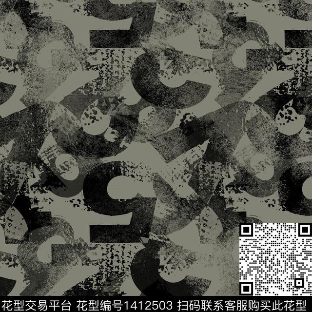 纸印花几何男装满版花传统印花华亿平台下载（图片编号: 1412503） - 瓦栏（Walan）