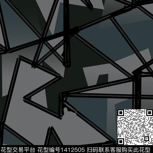 纸印花几何男装满版花传统印花华亿平台下载（图片编号: 1412505） - 瓦栏（Walan）